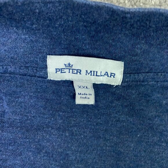 Peter Millar Sweater Men's XXL Blue Crown Comfort Interlock Quarter 1/4 Zip Golf - Picture 6 of 11